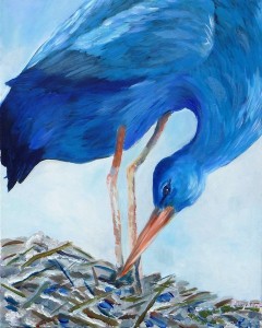 blue heron acrylic on canvas