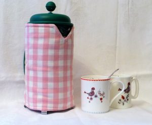 timeless gingham 8 cup cafetiere cover