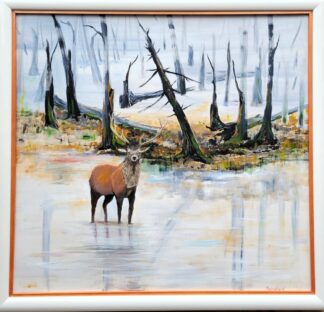 Stag at the edge of a Wasteland Forest