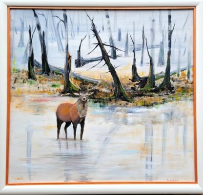 Stag at the edge of a Wasteland Forest