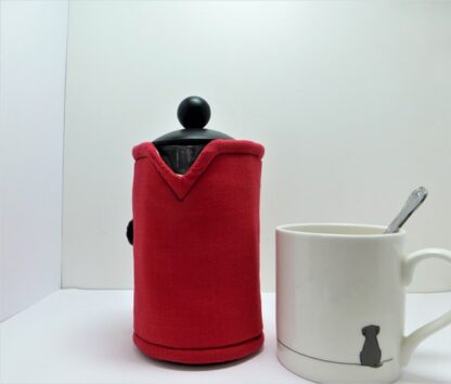 Plain Red 3 cup cafetiere cover