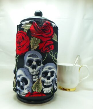 Gothic Skulls and Roses French Press Cover
